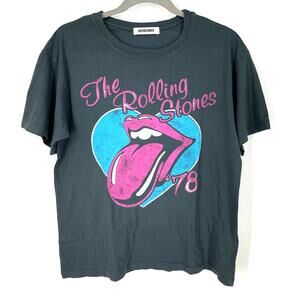 Daydreamer Rolling Stones 78 Ticket Boyfriend Tee Small Vintage Black